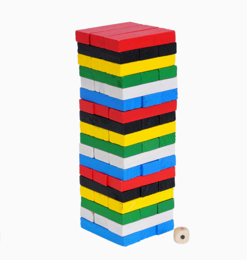 Wooden Color Jenga – Safe, Educational & Eco-Friendly Stacking Game