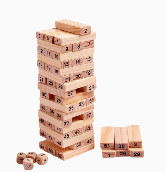 Wooden Number Jenga – Safe, Educational & Eco-Friendly Stacking Game