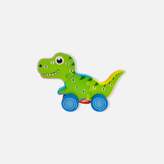 Dino Car with Alphabet Puzzle Blocks – Fun, Educational & Eco-Friendly Learning Toy