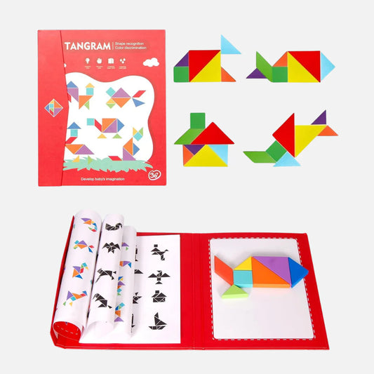 Wooden Tangram Magnetic Puzzle – Fun, Educational & Eco-Friendly Brain Teaser