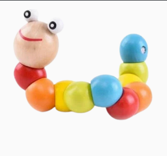 Wooden Caterpillar Toy – Safe, Flexible & Eco-Friendly Baby Toy