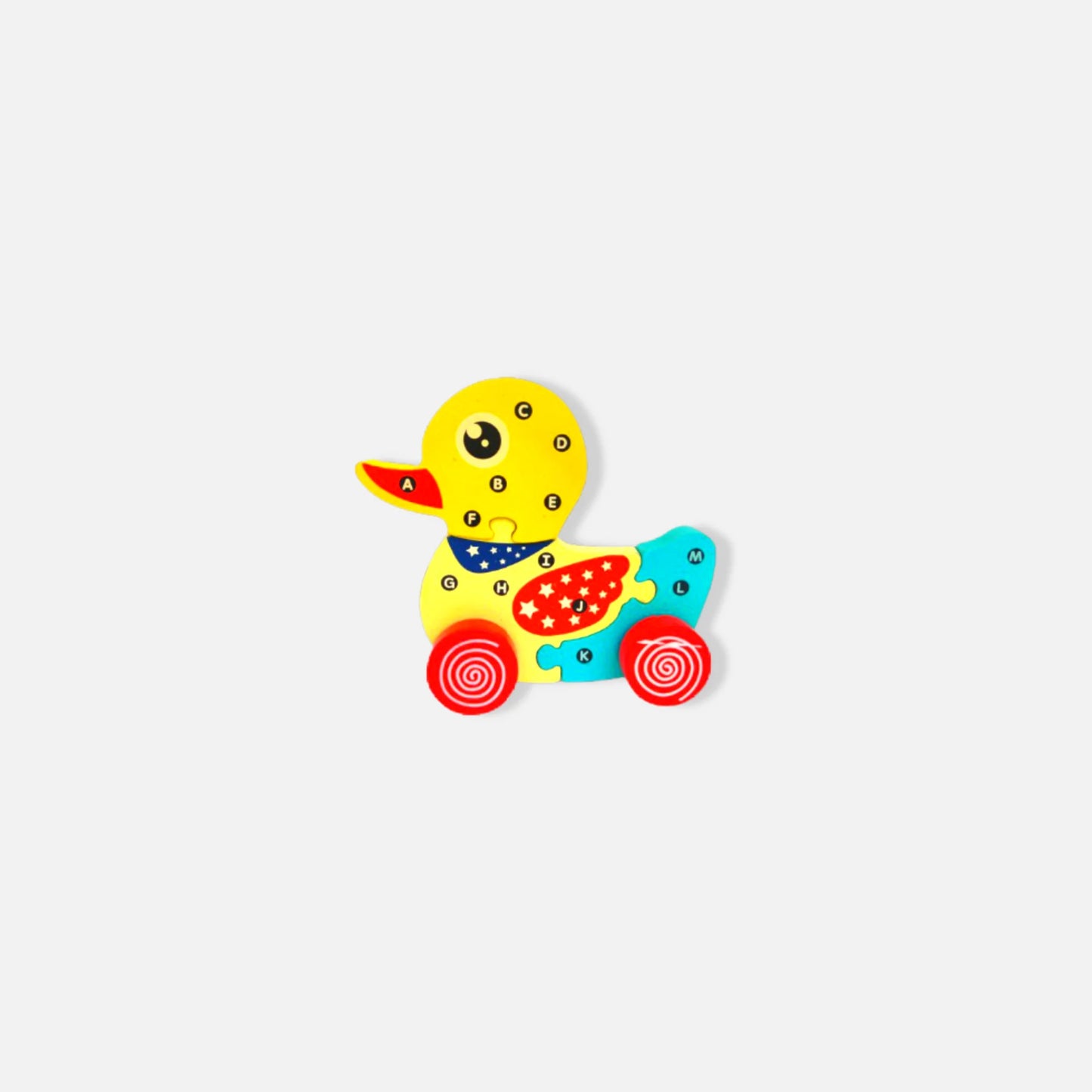 Wooden Duck Car with Colorful Puzzle Blocks – Fun, Educational & Eco-Friendly Learning Toy