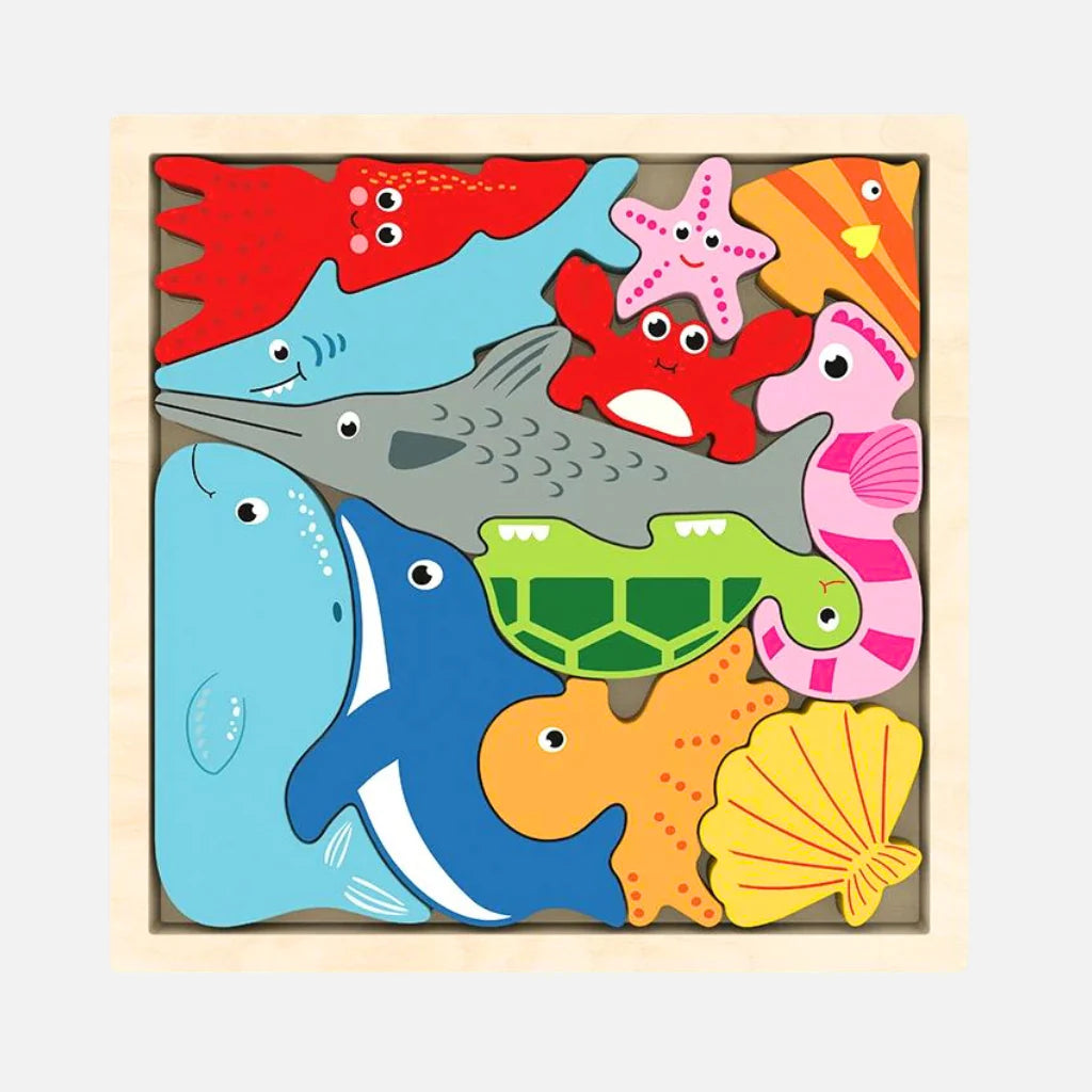 Wooden Sea Creatures Puzzle – Fun, Educational & Eco-Friendly Learning Toy