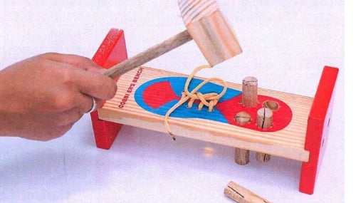 Hammer Toy with Lace – NCERT-Approved TLM Educational Toy in Jaadui Pitara Box for Motor Skill Development